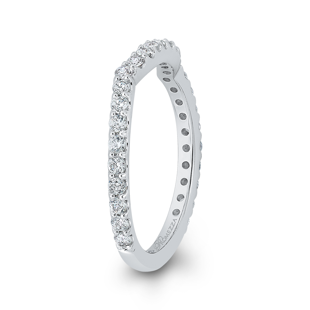 14K White Gold Round Diamond Wedding Band