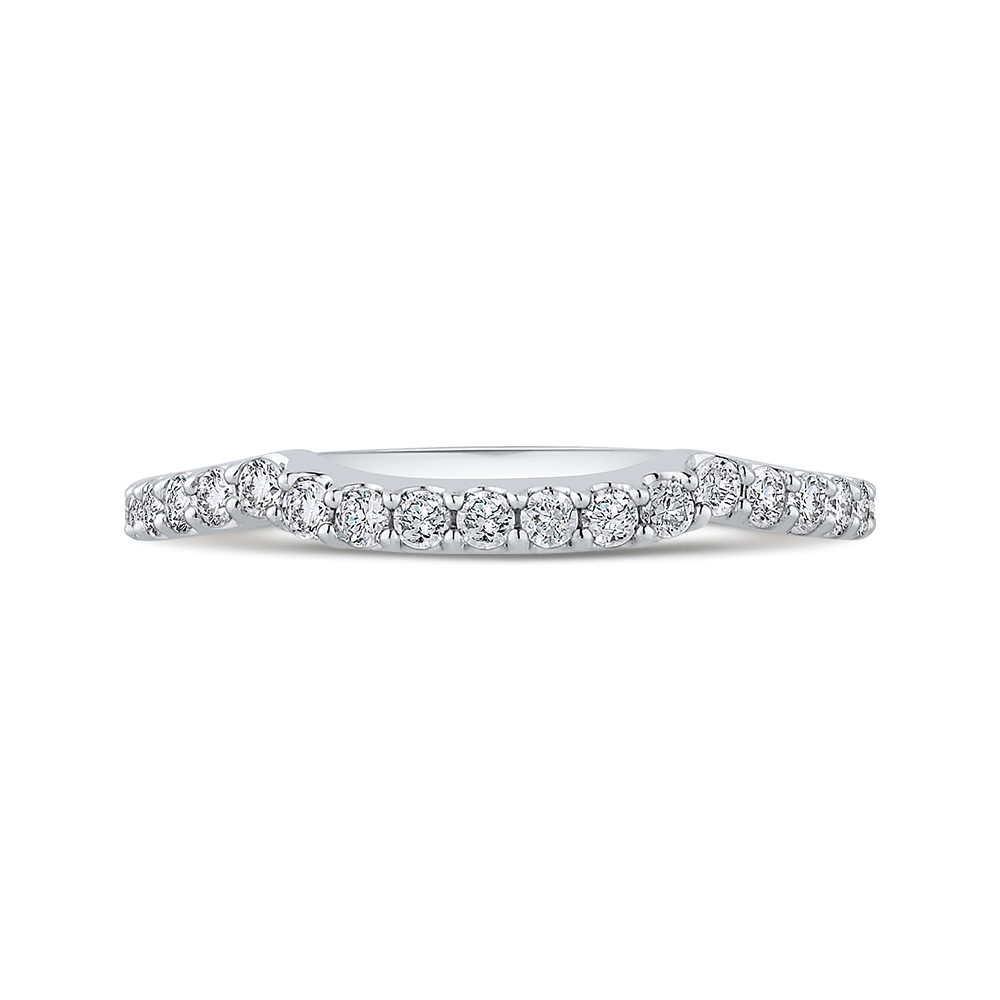 PR0257BQ-44W-.50 Bridal Jewelry Carizza White Gold Round Diamond Wedding Bands