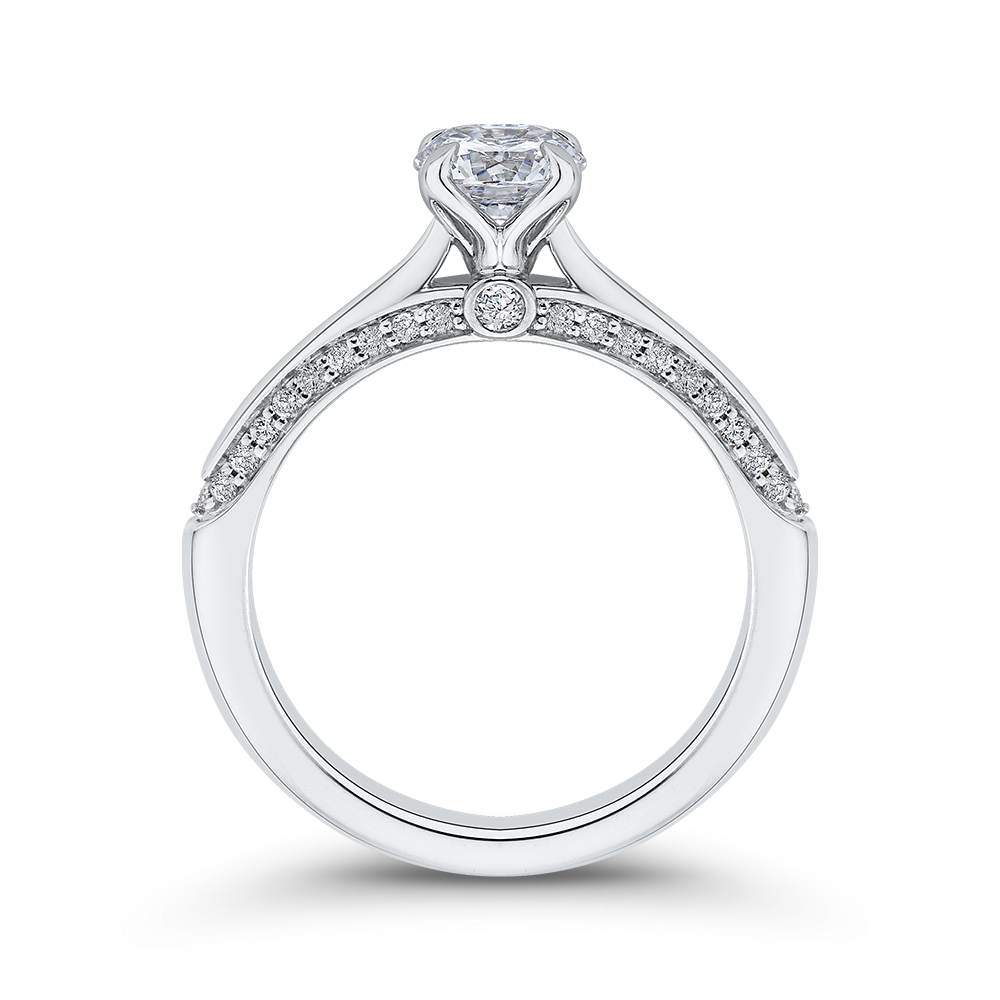 14K White Gold Round Diamond Engagement Ring