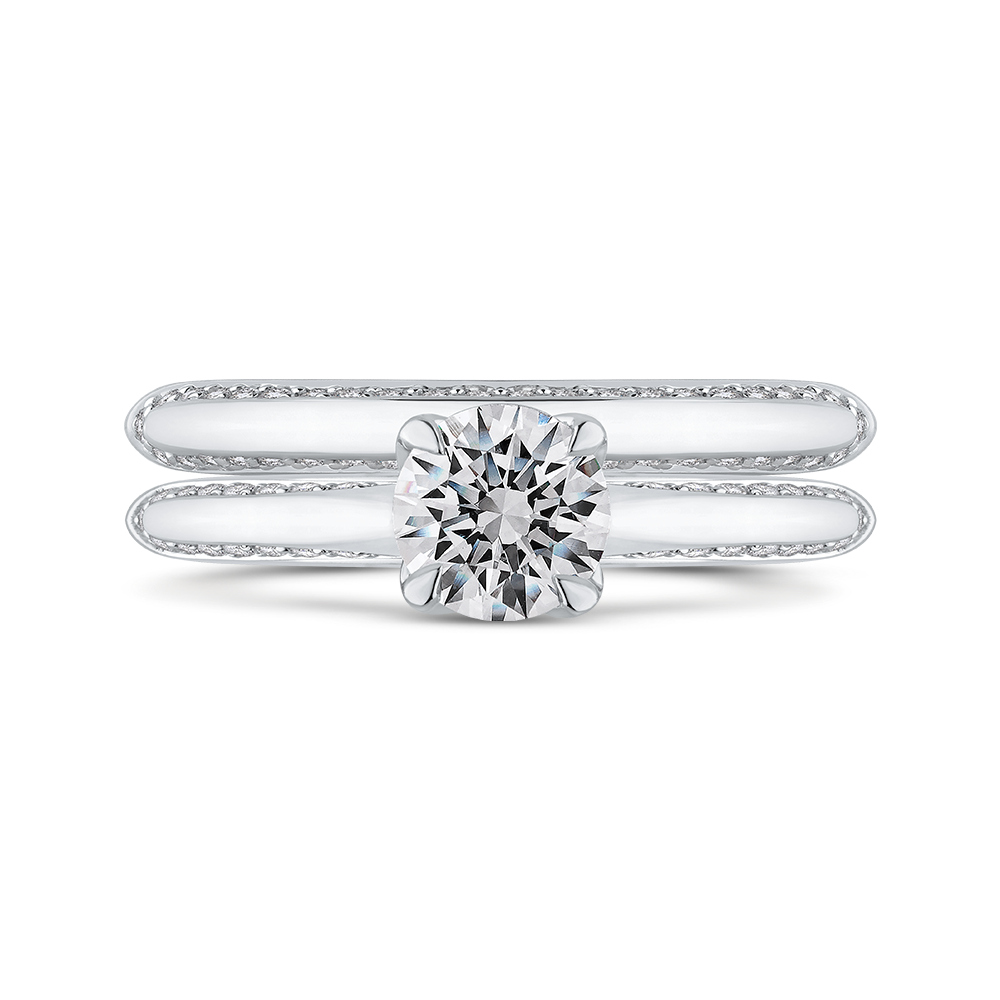 14K White Gold Round Diamond Engagement Ring