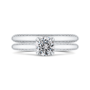 14K White Gold Round Diamond Engagement Ring