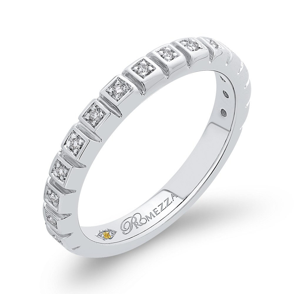 14K White Gold Round Diamond Wedding Band