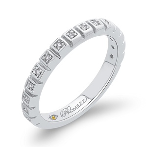 14K White Gold Round Diamond Wedding Band