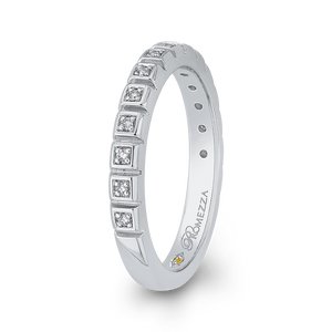 14K White Gold Round Diamond Wedding Band