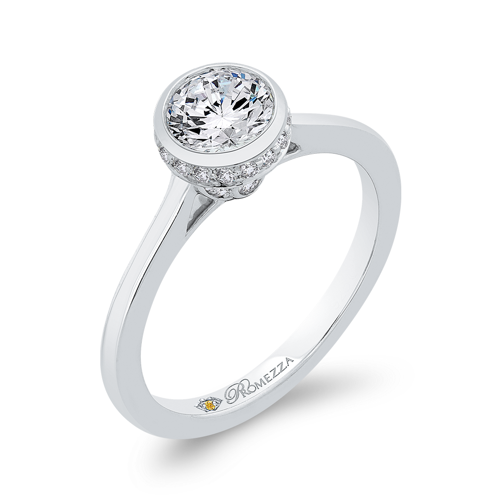 14K White Gold Round Diamond Classic Engagement Ring