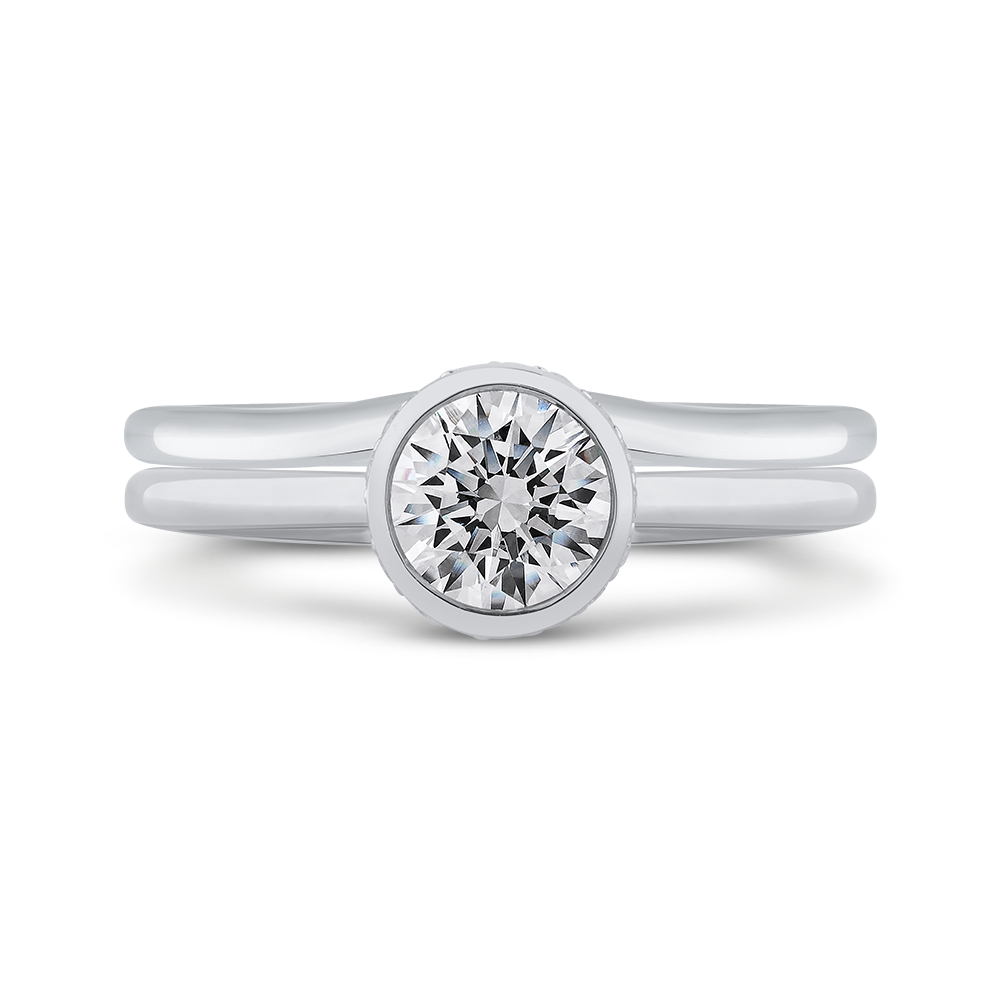 14K White Gold Round Diamond Classic Engagement Ring