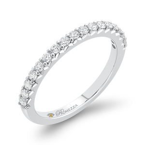 14K White Gold Round Diamond Half Eternity Wedding Band