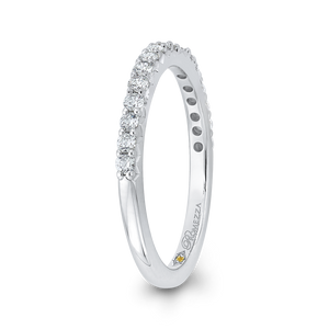 14K White Gold Round Diamond Half Eternity Wedding Band