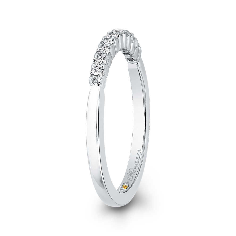 14K White Gold Round Diamond Wedding Band