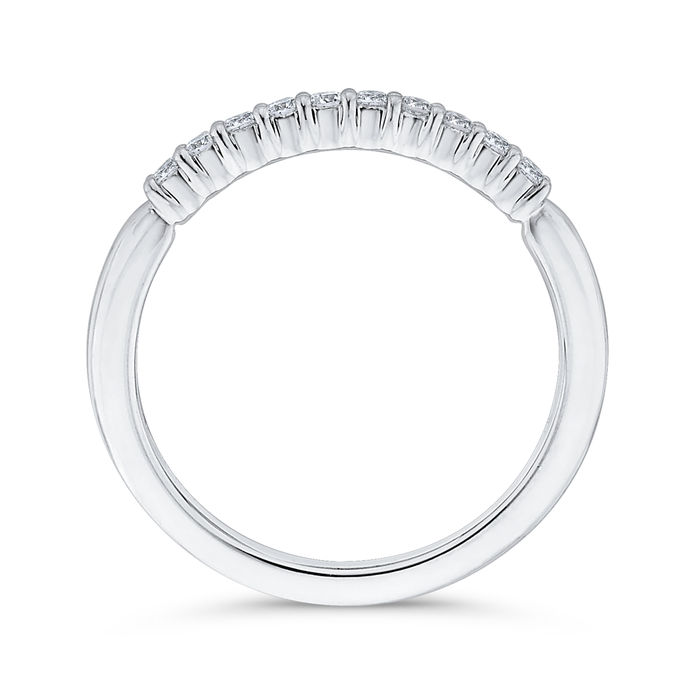 14K White Gold Round Diamond Wedding Band