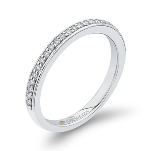 Round Diamond Half Eternity Wedding Band In 14K White Gold