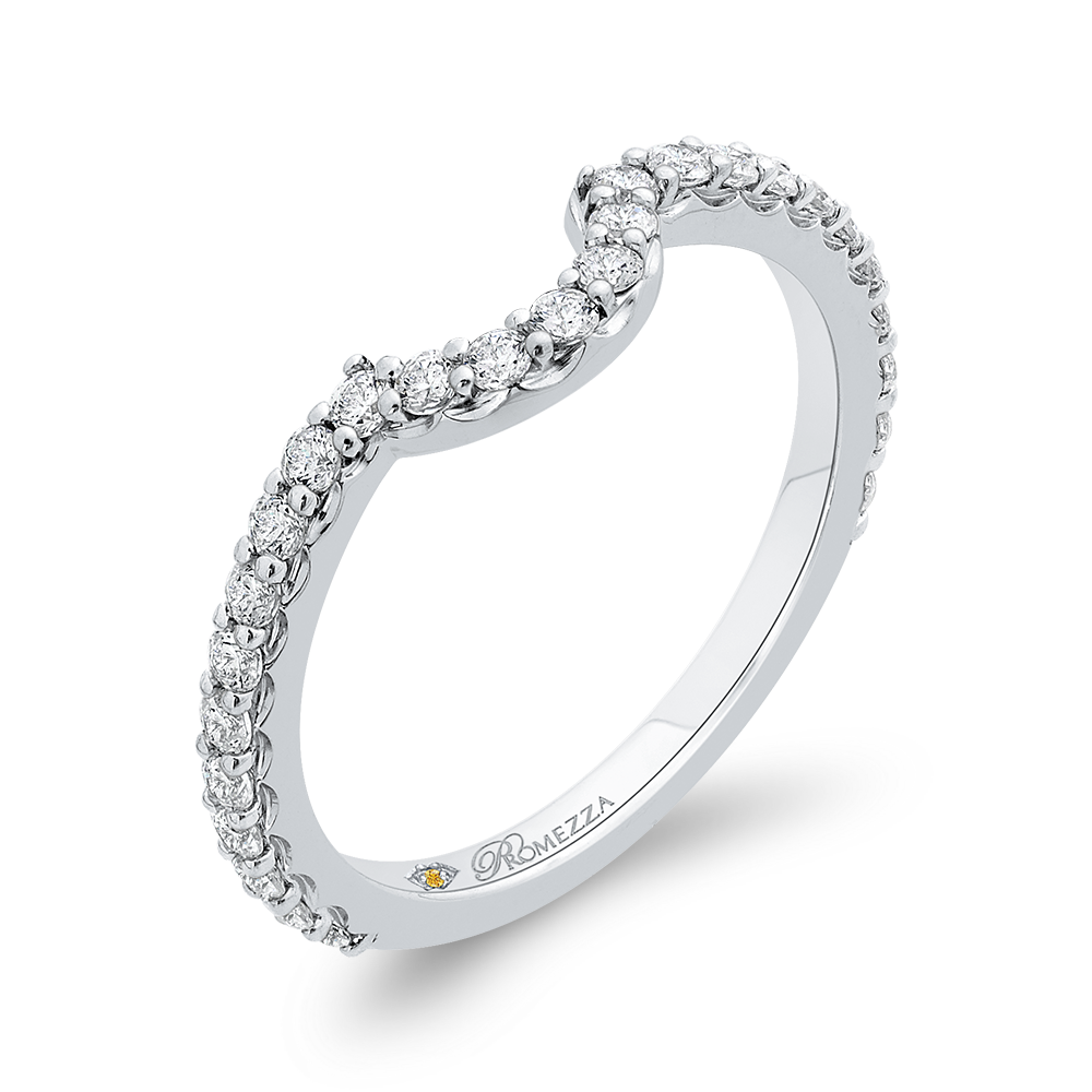 14K White Gold Round Diamond Wedding Band