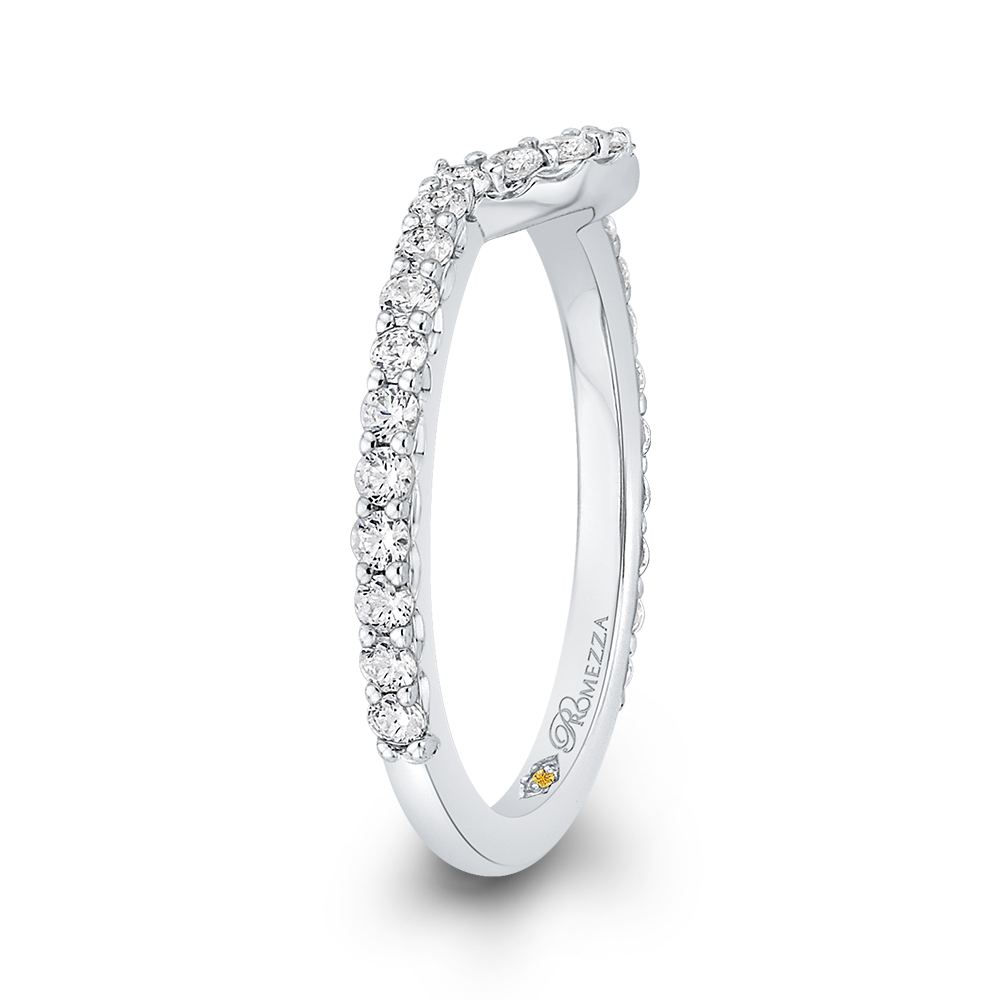 14K White Gold Round Diamond Wedding Band