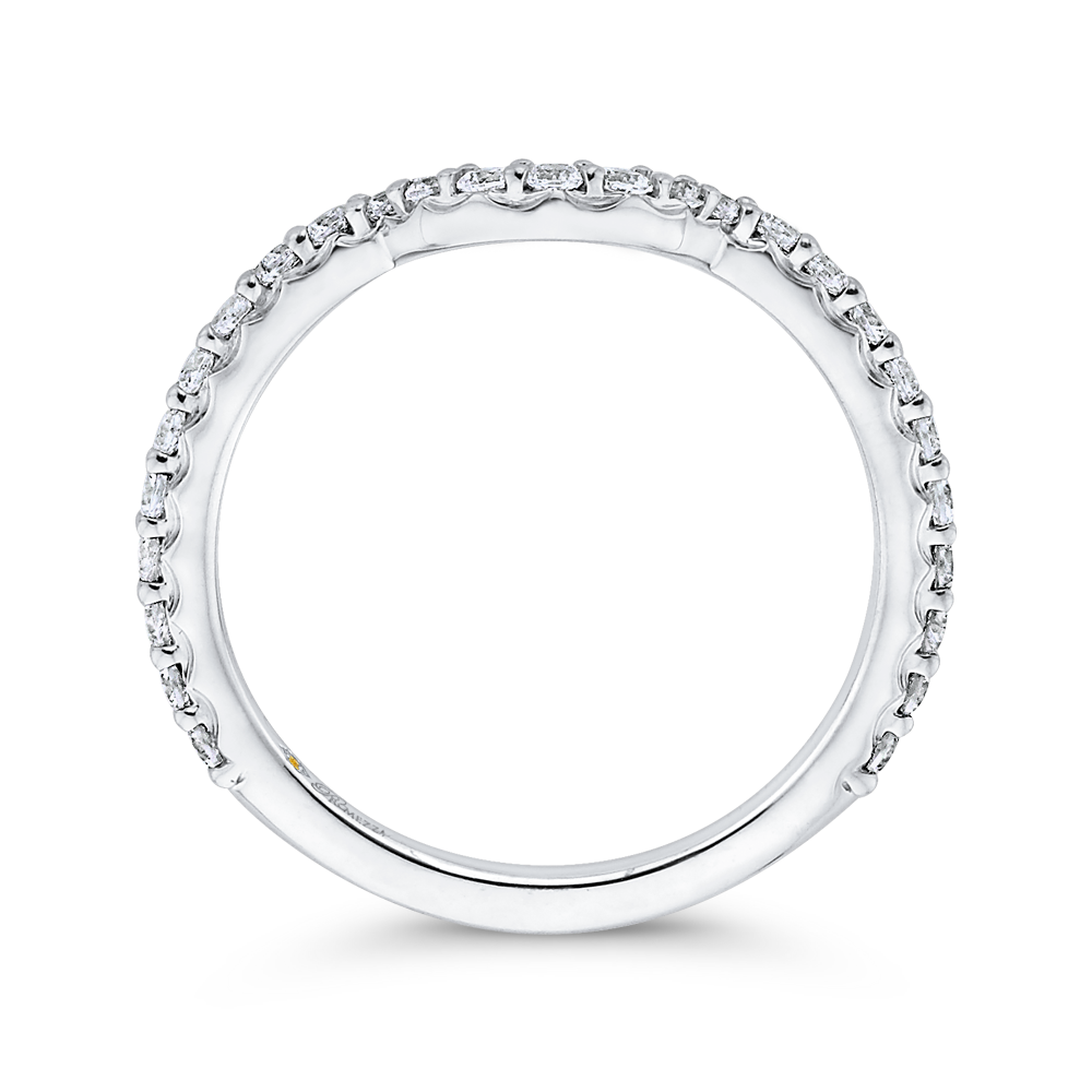 14K White Gold Round Diamond Wedding Band
