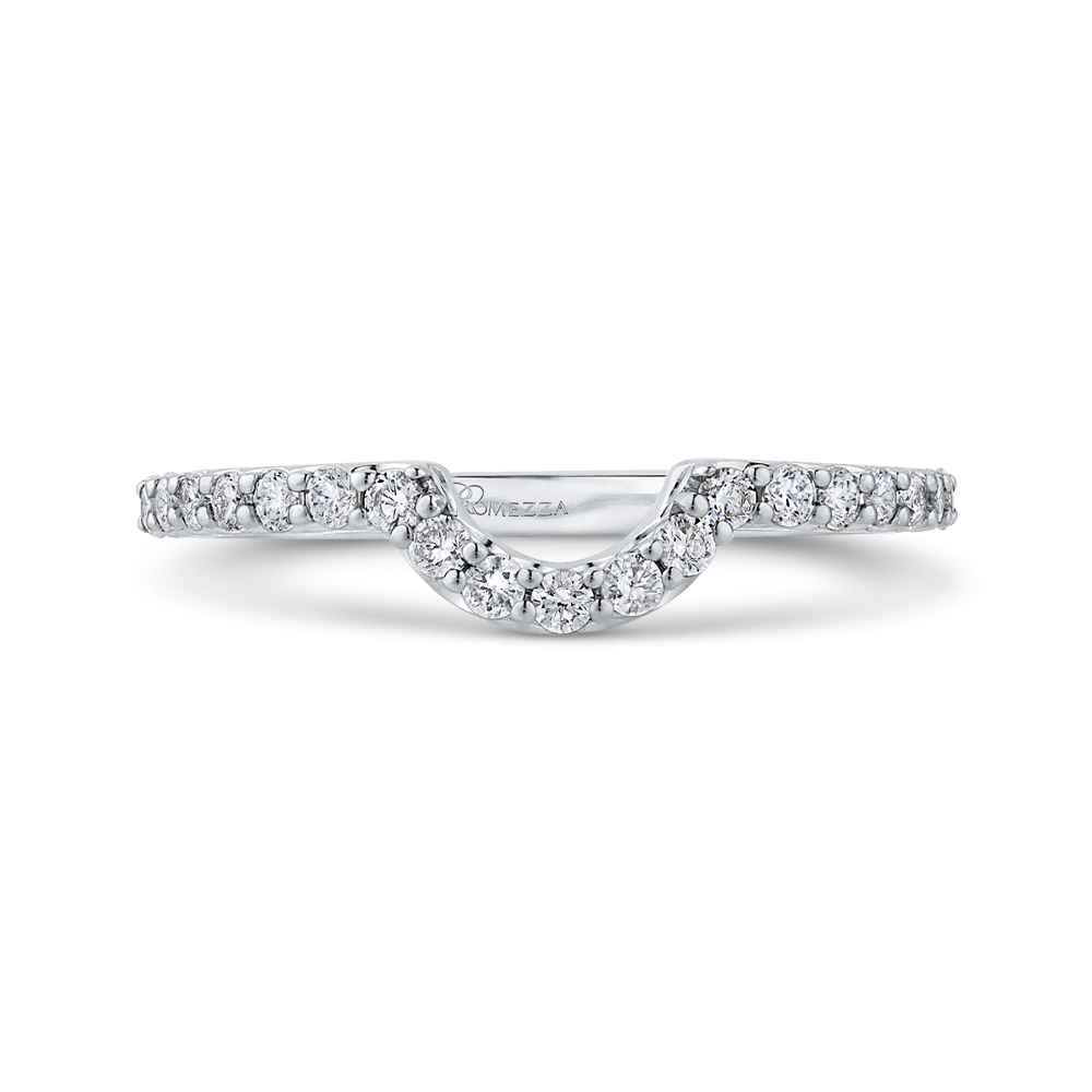 PRA0251BQ-44W-.75 Bridal Jewelry Carizza White Gold Round Diamond Wedding Bands