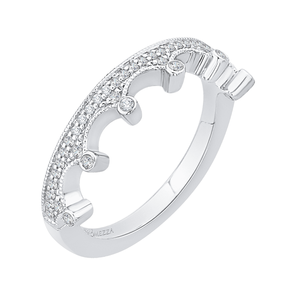 14K White Gold Round Diamond Wedding Band