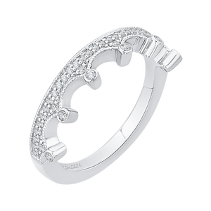 14K White Gold Round Diamond Wedding Band