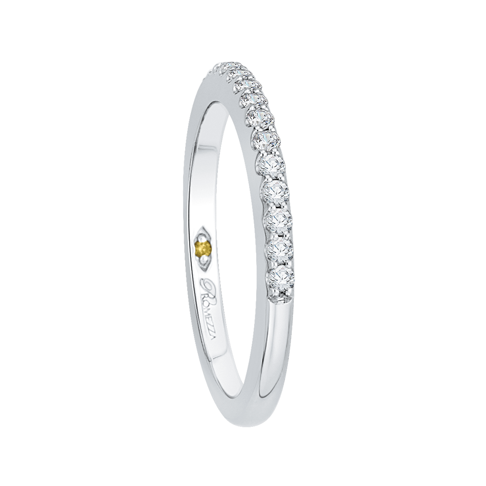 14K White Gold Round Diamond Half Eternity Wedding Band