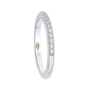 14K White Gold Round Diamond Half Eternity Wedding Band