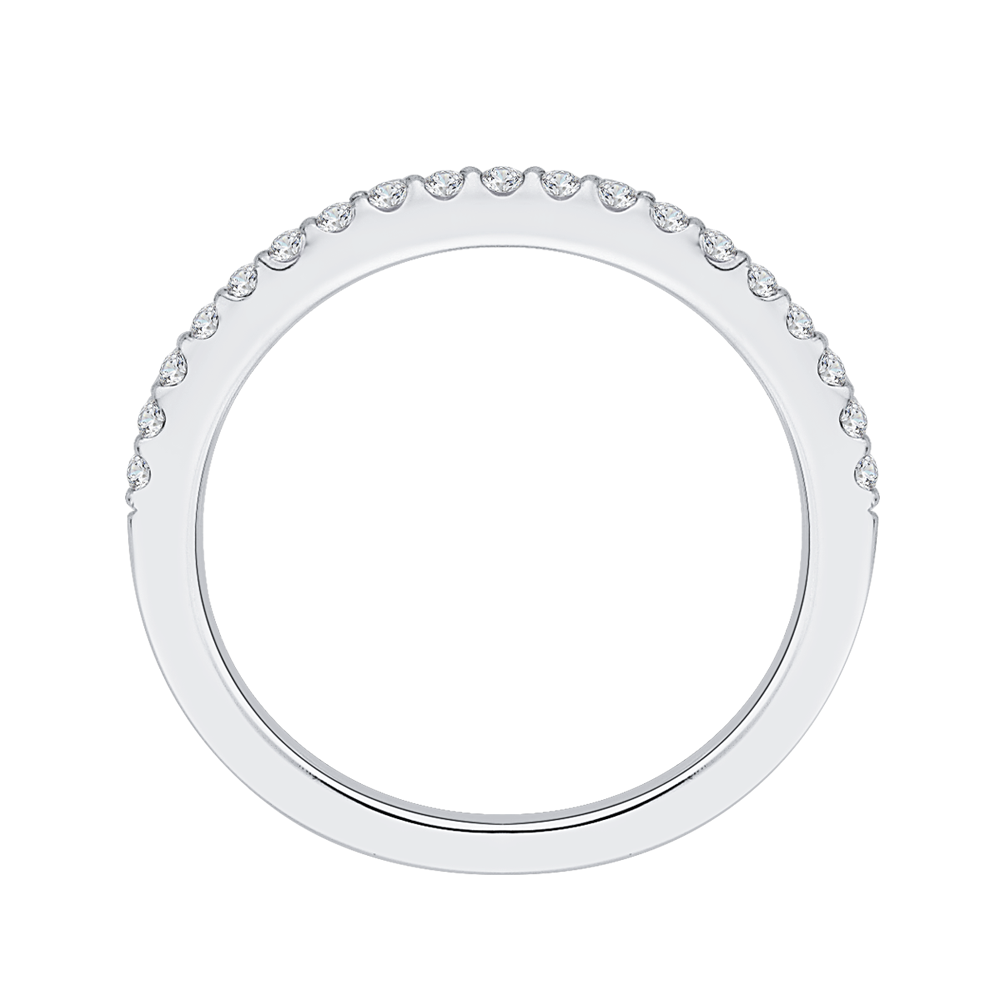 14K White Gold Round Diamond Half Eternity Wedding Band