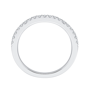 14K White Gold Round Diamond Half Eternity Wedding Band