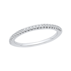 14K White Gold Round Diamond Half Eternity Wedding Band