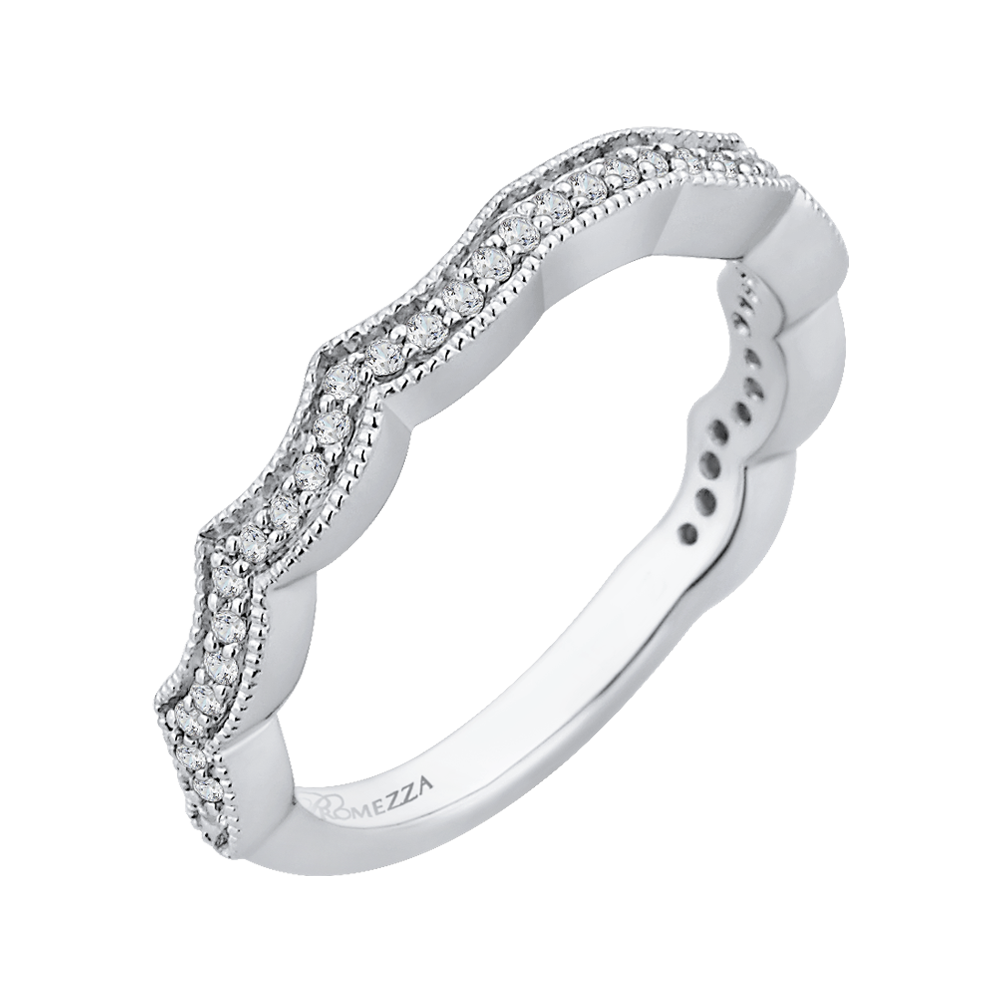 14K White Gold Round Diamond Wedding Band