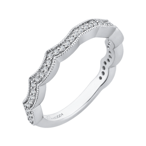 14K White Gold Round Diamond Wedding Band