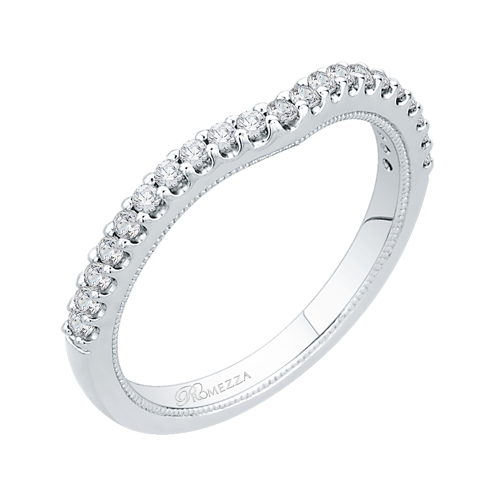 14K White Gold Round Diamond Wedding Band