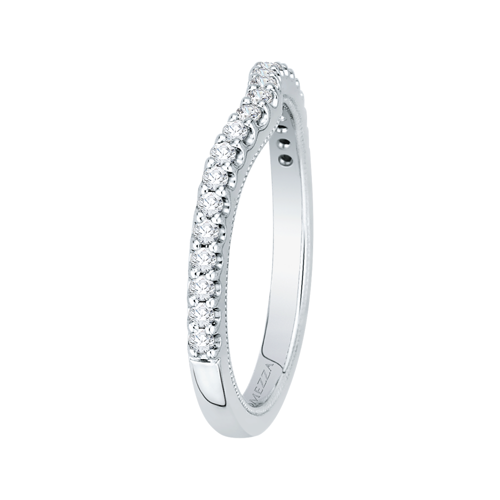 14K White Gold Round Diamond Wedding Band