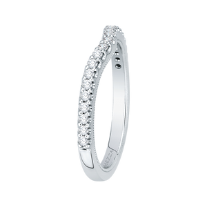 14K White Gold Round Diamond Wedding Band