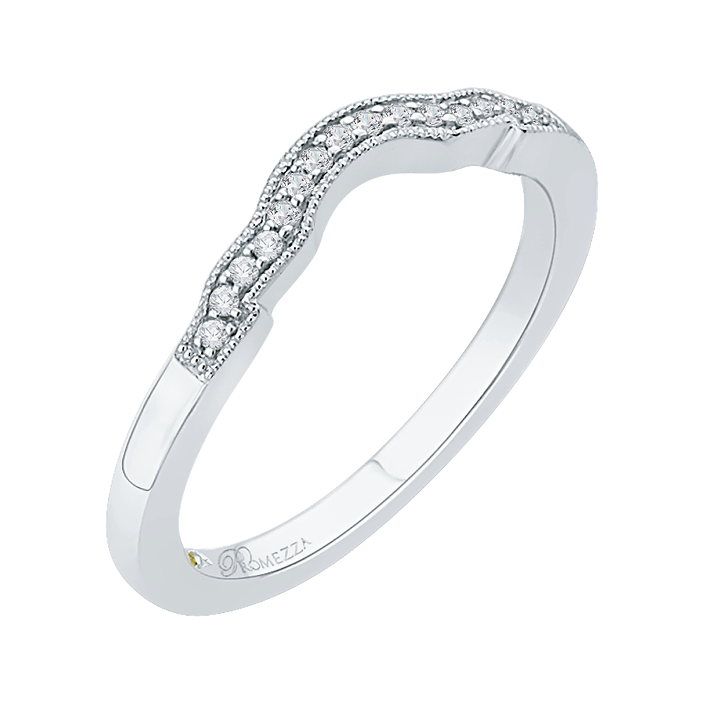 Round Diamond Wedding Band In 14K White Gold