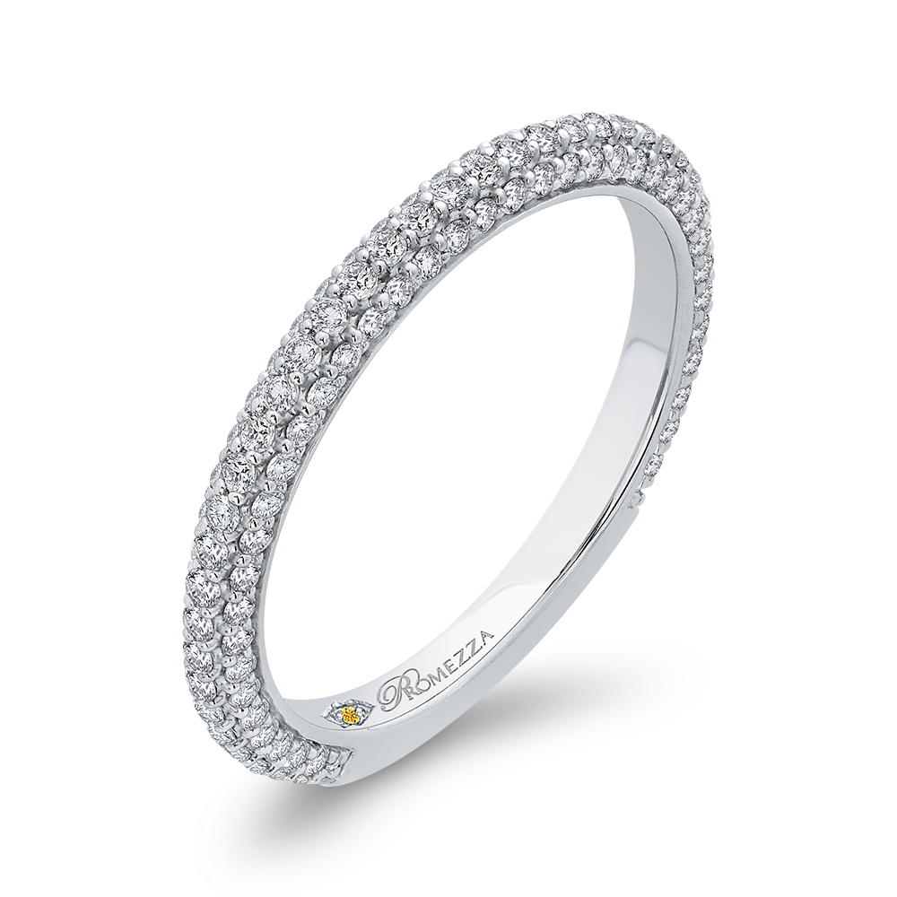 14K White Gold Round Diamond Wedding Band