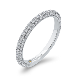 14K White Gold Round Diamond Wedding Band