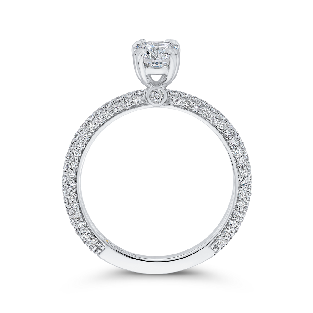 14K White Gold Oval Diamond Classic Engagement Ring