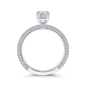 14K White Gold Oval Diamond Classic Engagement Ring