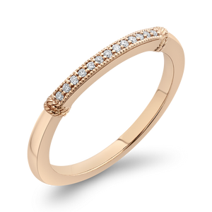 14K Rose Gold Round Diamond Wedding Band