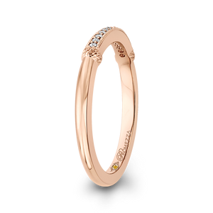 14K Rose Gold Round Diamond Wedding Band