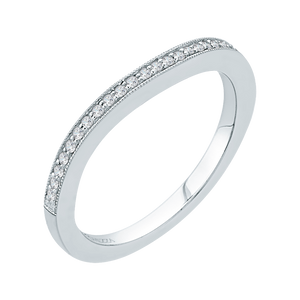 14K White Gold Round Diamond Half Eternity Wedding Band