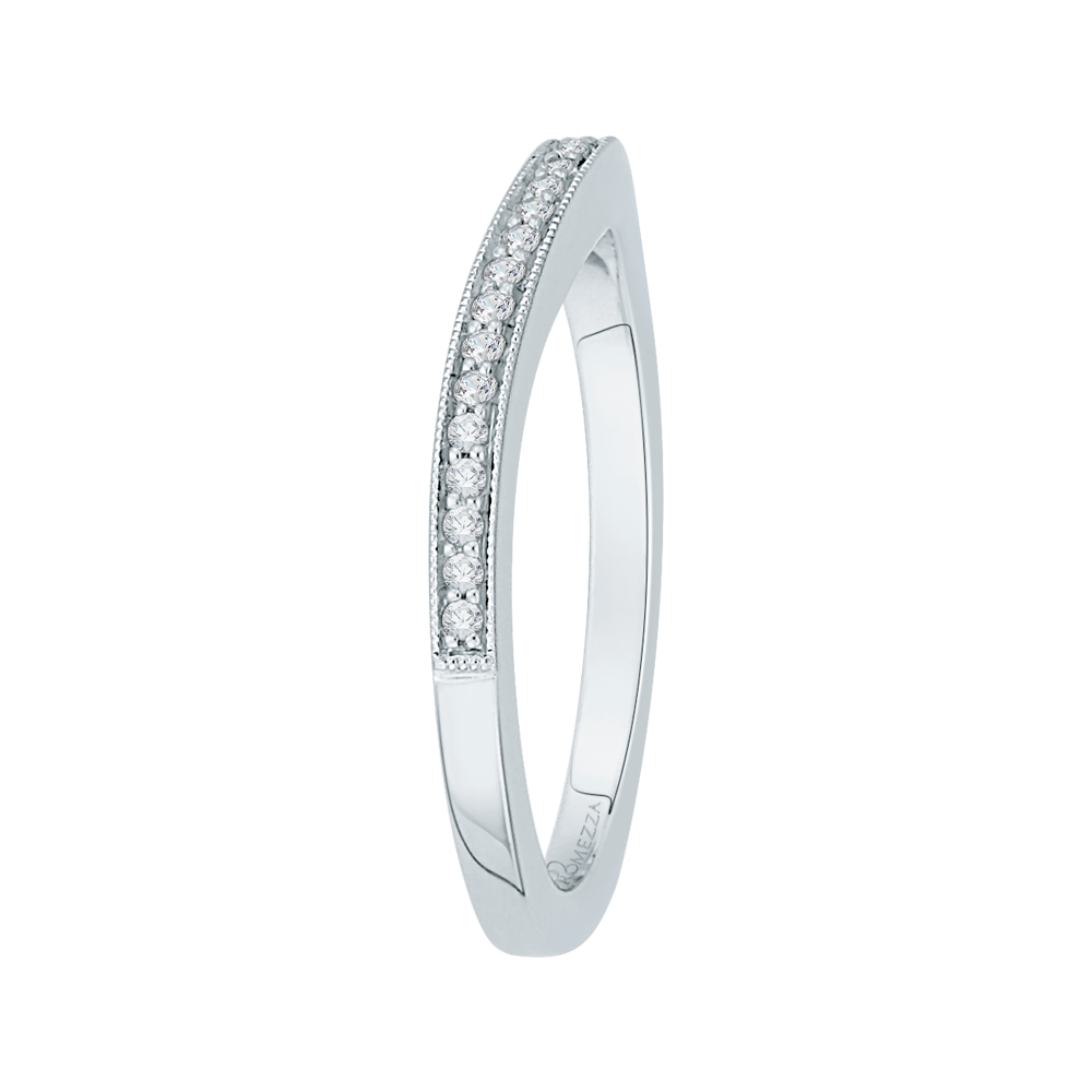 14K White Gold Round Diamond Half Eternity Wedding Band