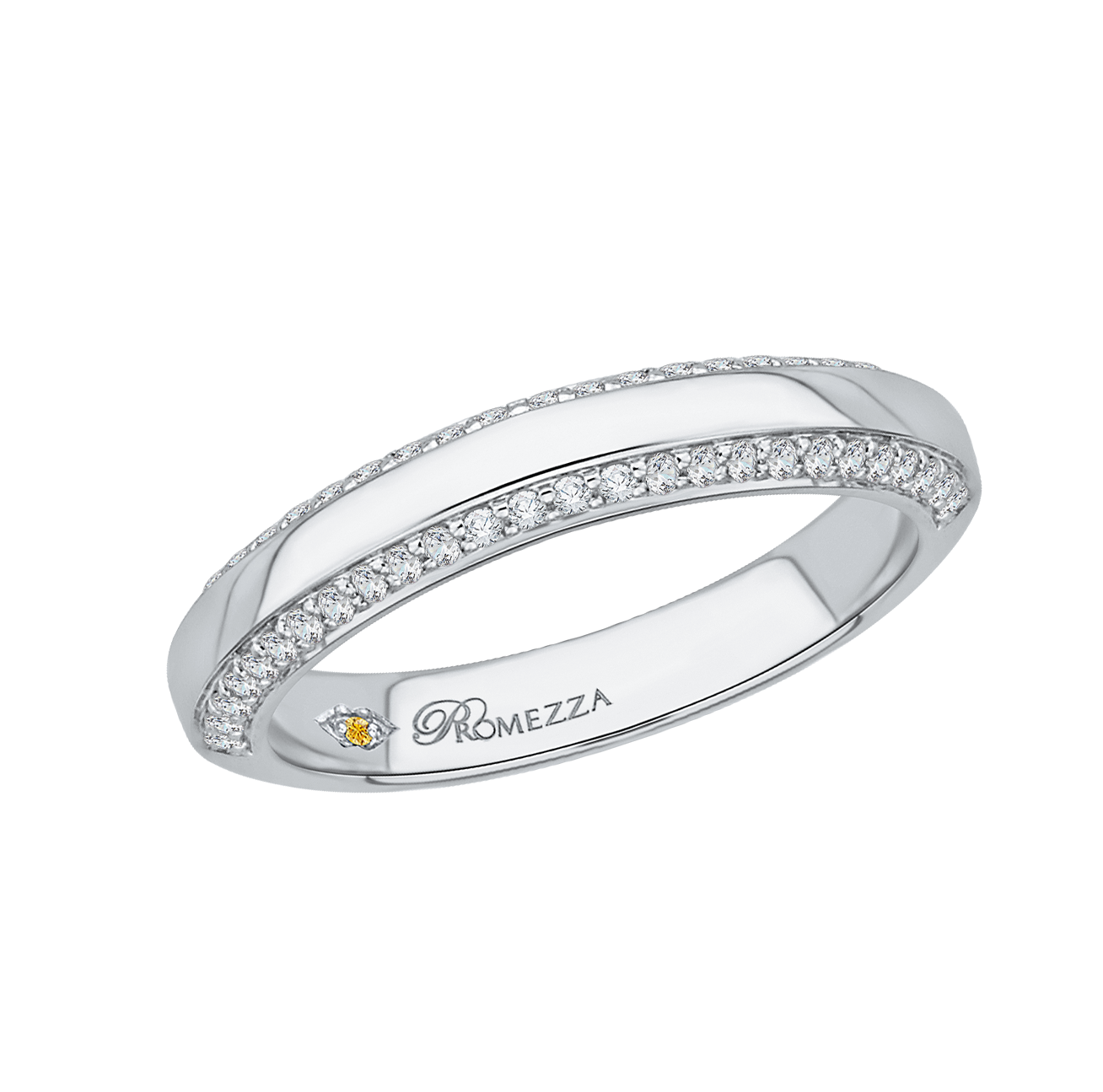 14K White Gold Round Diamond Wedding Band