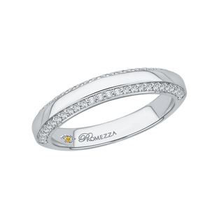 14K White Gold Round Diamond Wedding Band