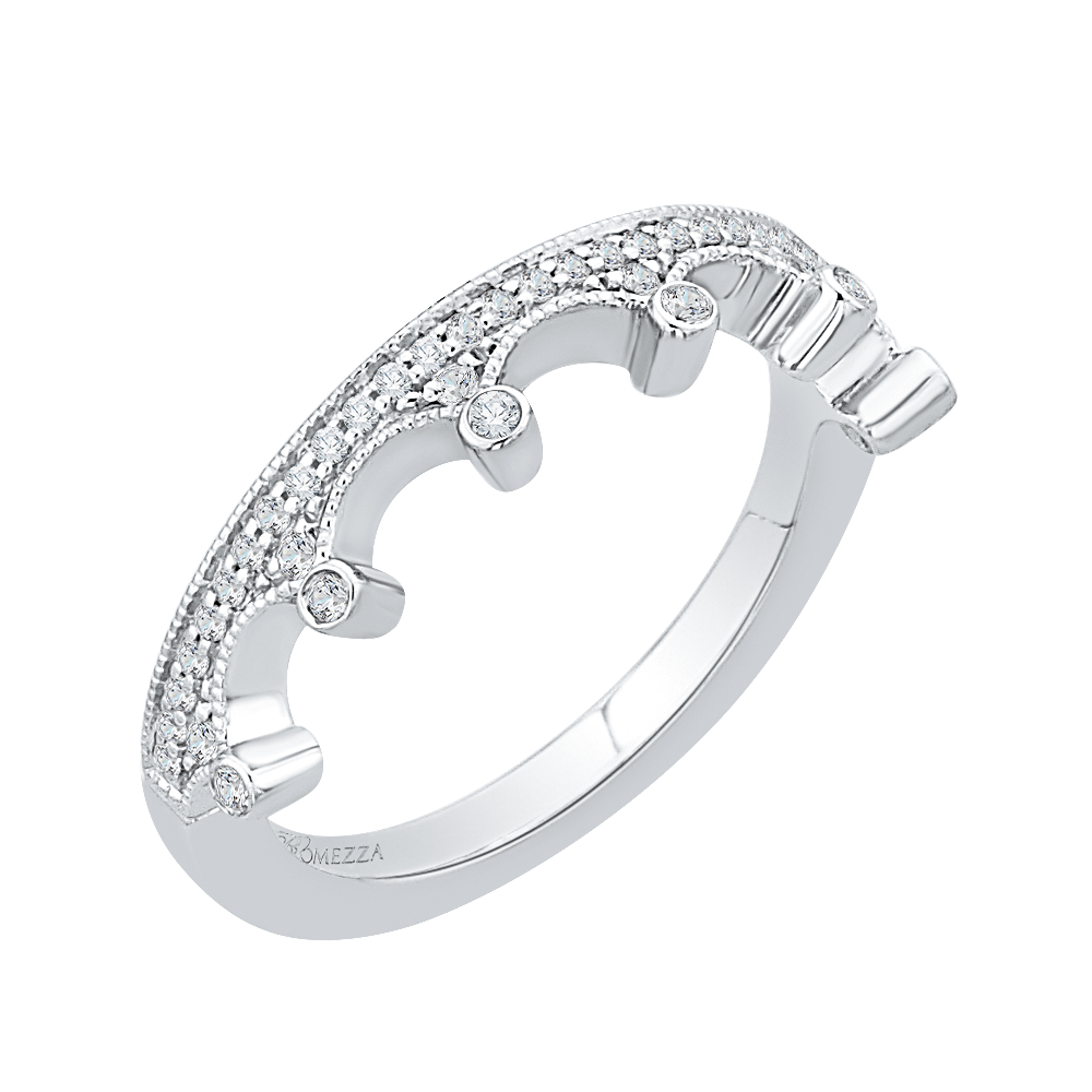 14K White Gold Round Diamond Wedding Band