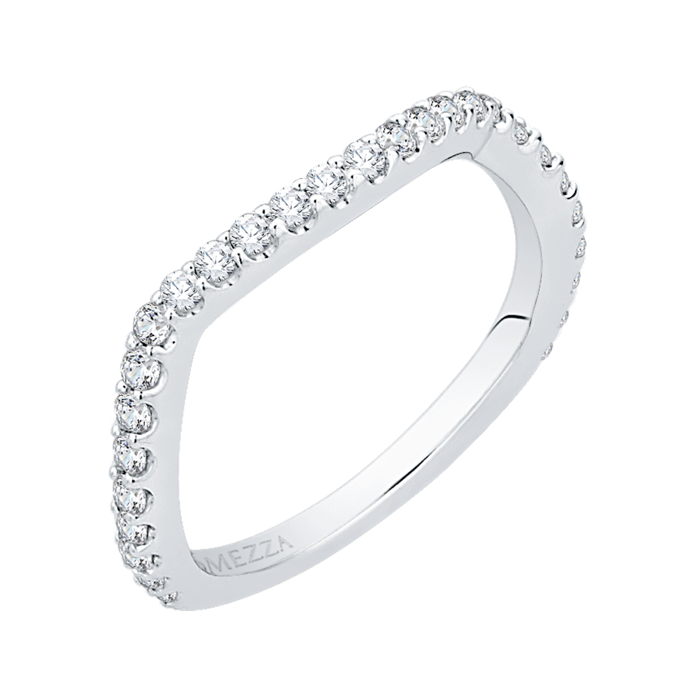 14K White Gold Round Diamond Wedding Band