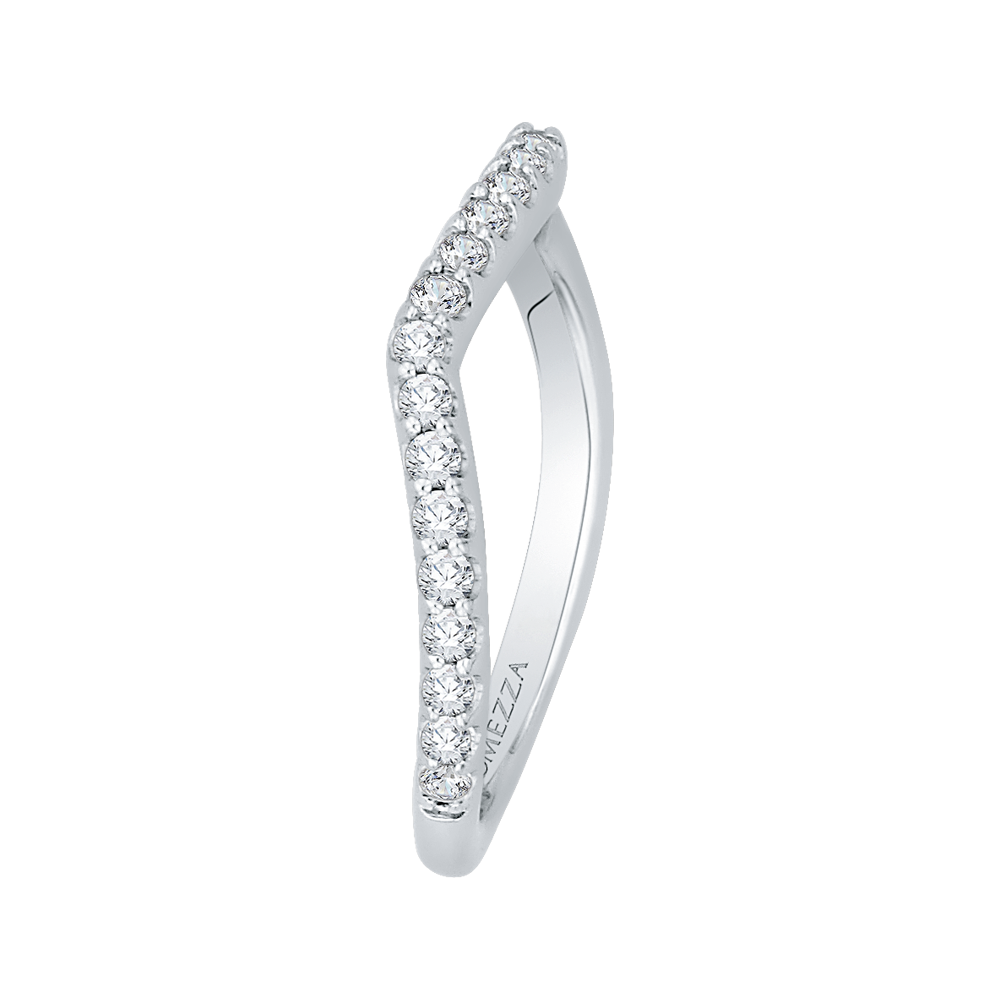 14K White Gold Round Diamond Wedding Band