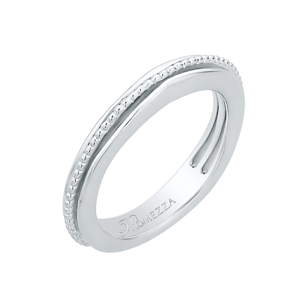 14K White Gold Plain Wedding Band