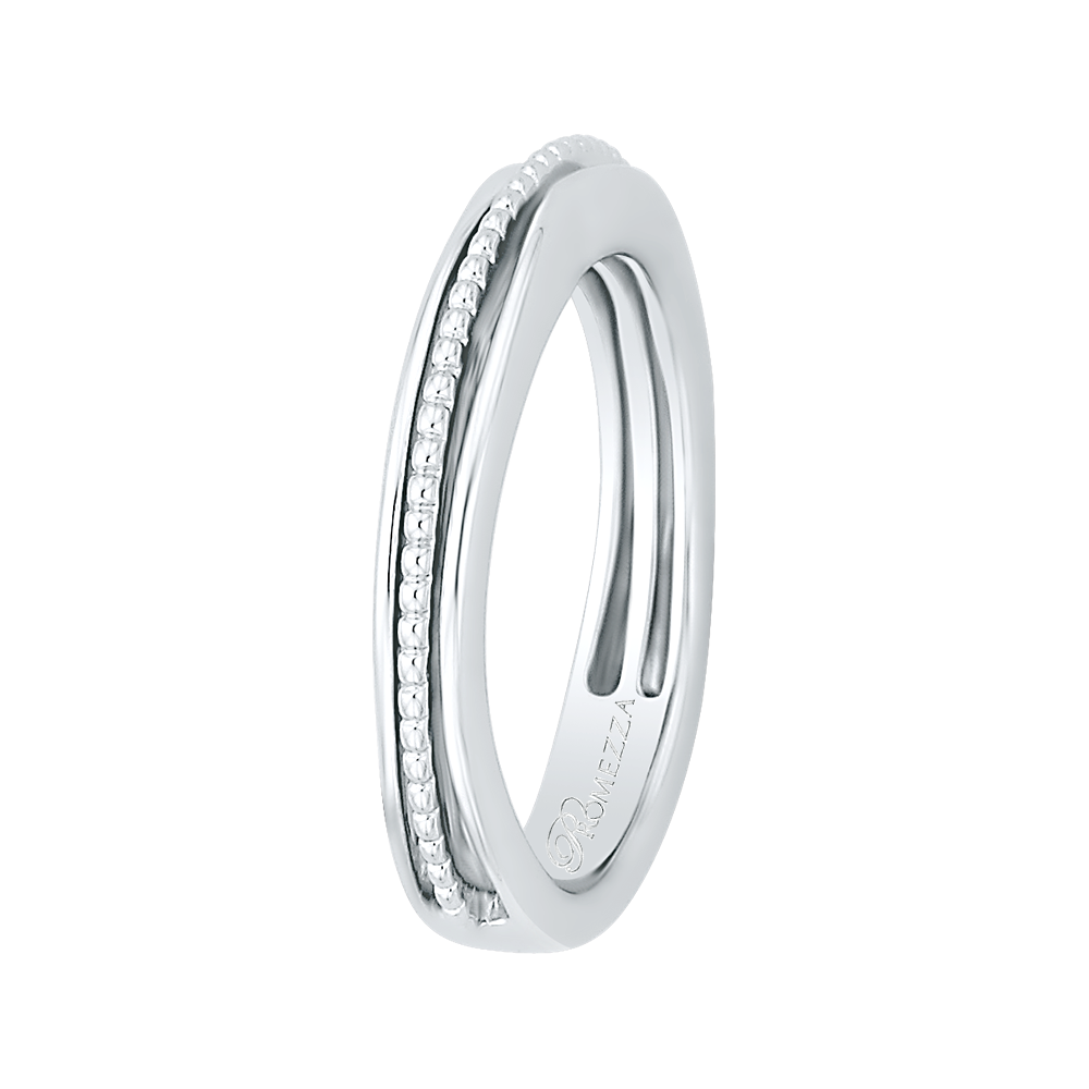 14K White Gold Plain Wedding Band