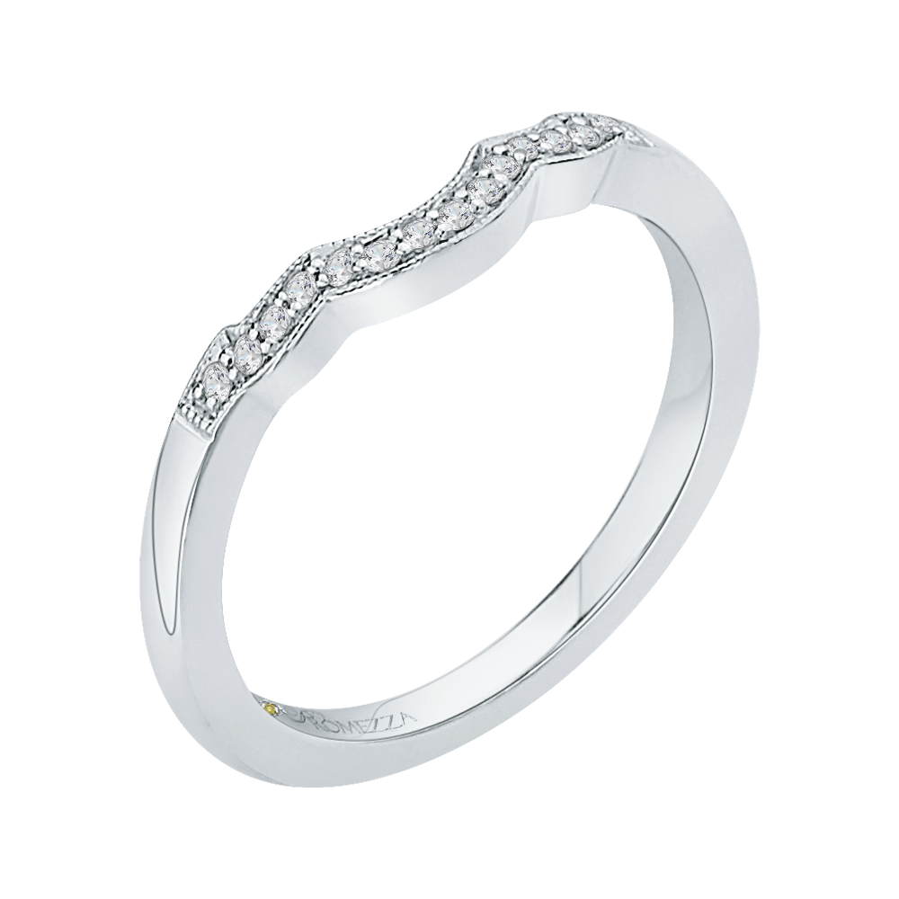 14K White Gold Round Diamond Wedding Band