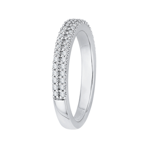 14K White Gold Half Eternity Round Diamond Wedding Band