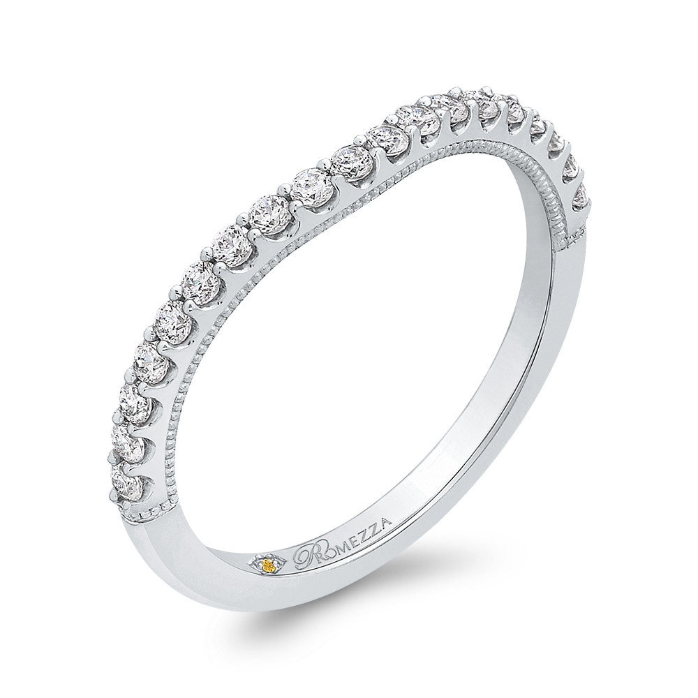 14K White Gold Round Diamond Half Eternity Wedding Band